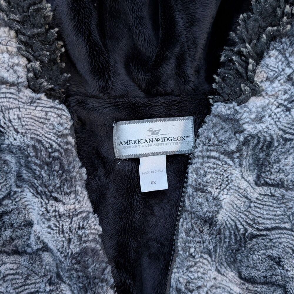 American Widgeon Coat Girls 7 Faux Fur Hooded Fleece Zip Jacket Warm Winter - Picture 3 of 6